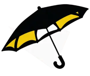 Umbrella black and yellow