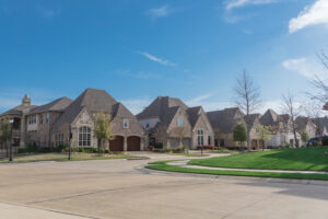 Row of homes in Texas two stories